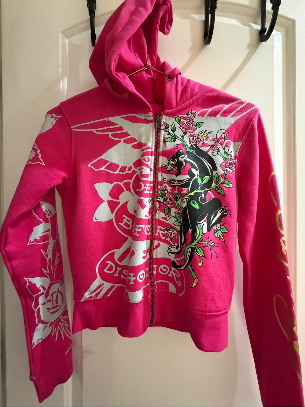 Ed Hardy Pink Panther Graphic Zip Up Ed Hardy Zip Up Hoodie